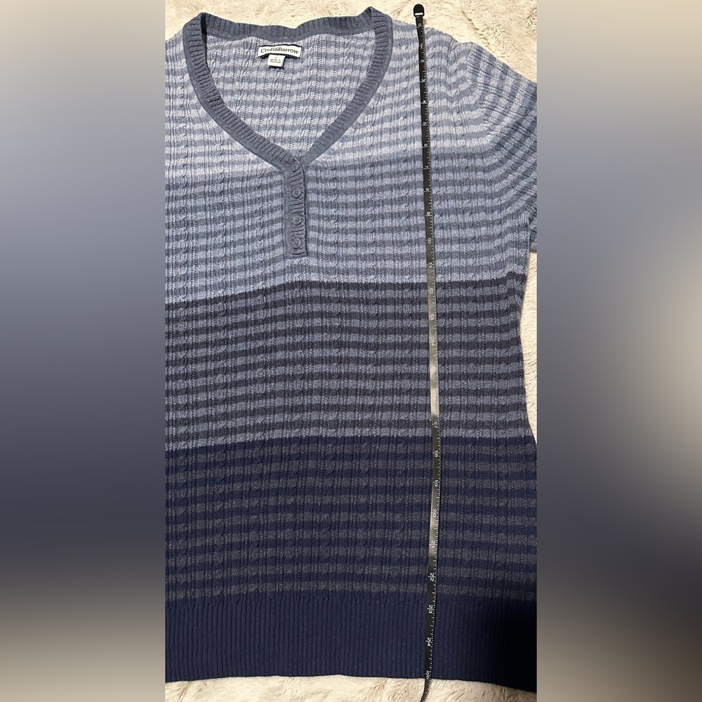 Croft & Barrow V Neck Striped Knit Sweater - Picture 3 of 8